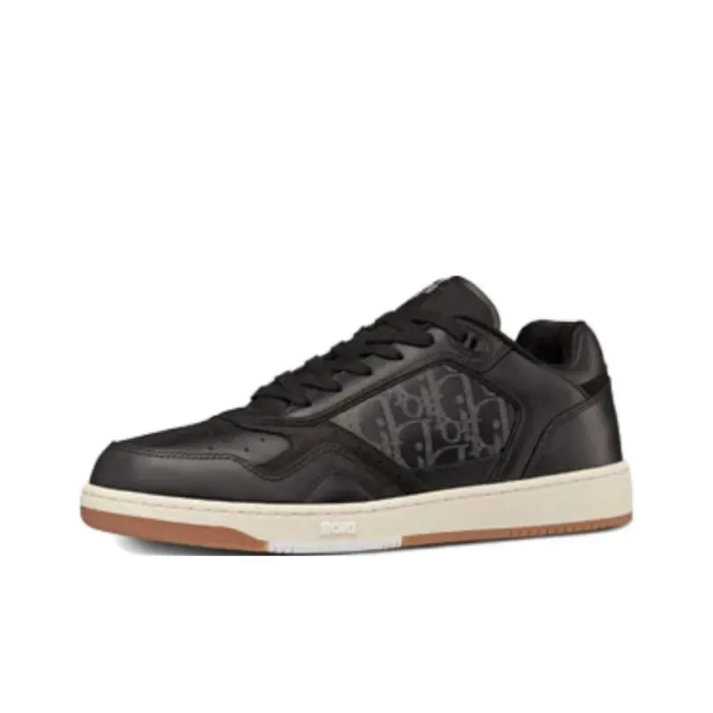 DIOR B27 Low Erl Black Smooth Calfskin And DIOR Oblique Galaxy Leather-3