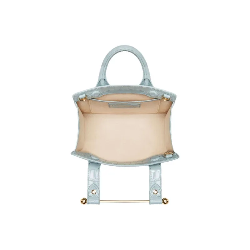 Strathberry Calfskin Tote Bag Shopping Bag Shoulder Bag Crossbody Bag Mini Women's Light Blue-3