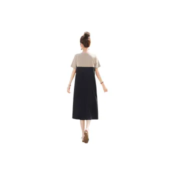 Cypress House Short Sleeved Dress Women's Green Top And Black Bottom