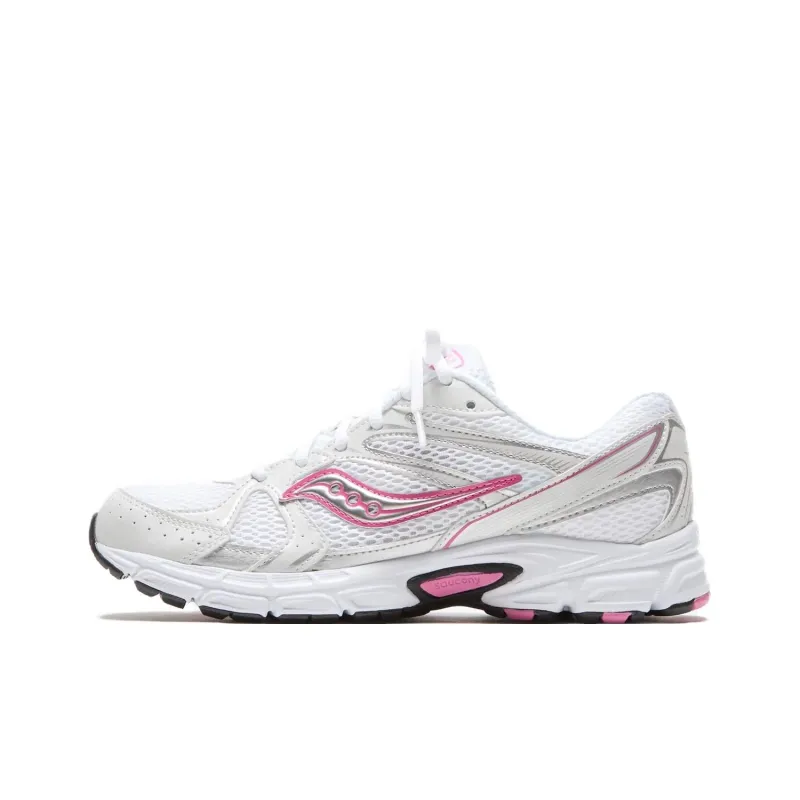 Saucony Ride Millennium Anti Slip Wear Resistant Low Top Casual Running Shoes Women's White Pink-0