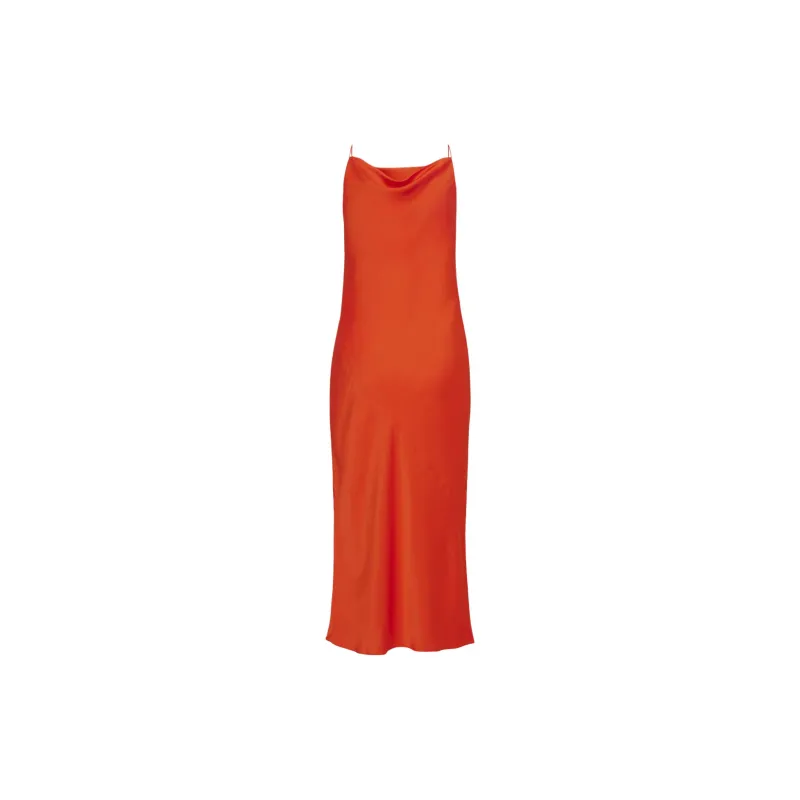 ARITZIA Babaton Fonda Satin Dress Slip Dresses Women's Hot Cheeky Red/Hot Blush Red Lips-1