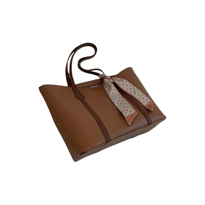PULUWIRR PU Tote Bag, Shopping Bag, Shoulder Bag Regular Women's Black/Coffee/Brown/Khaki-24