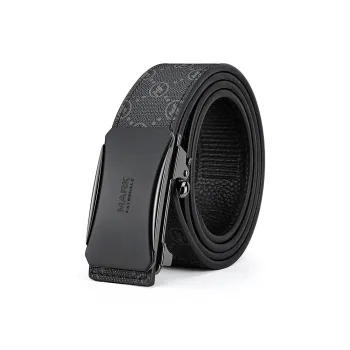 FAIRWHALE Business Casual Matte Automatic Buckle Belt Pvc Leather Belts Men's Width 3.5CM