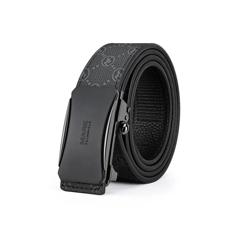 FAIRWHALE Business Casual Matte Automatic Buckle Belt Pvc Leather Belts Men's Width 3.5CM-0