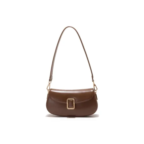 GXFMOD Genuine Leather Shoulder Bag Women's Black/Caramel