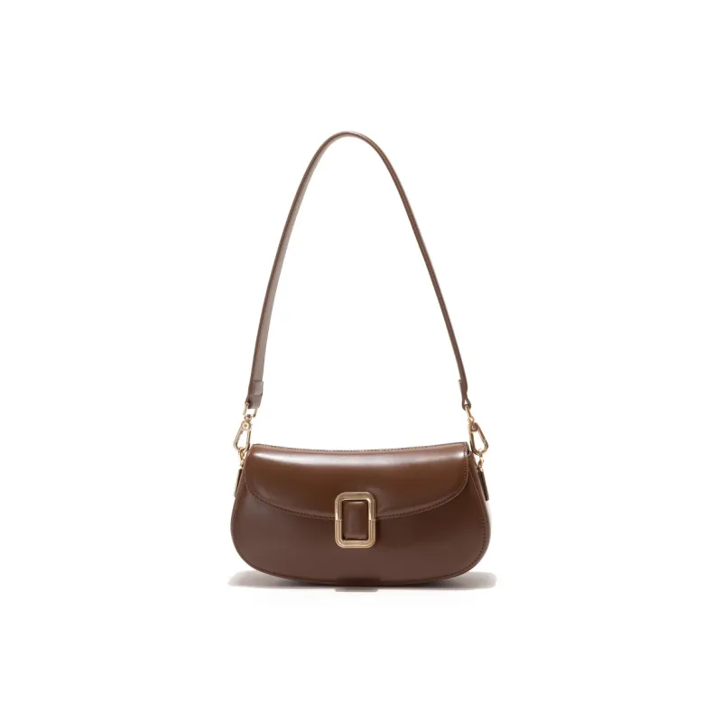 GXFMOD Genuine Leather Shoulder Bag Women's Black/Caramel-0
