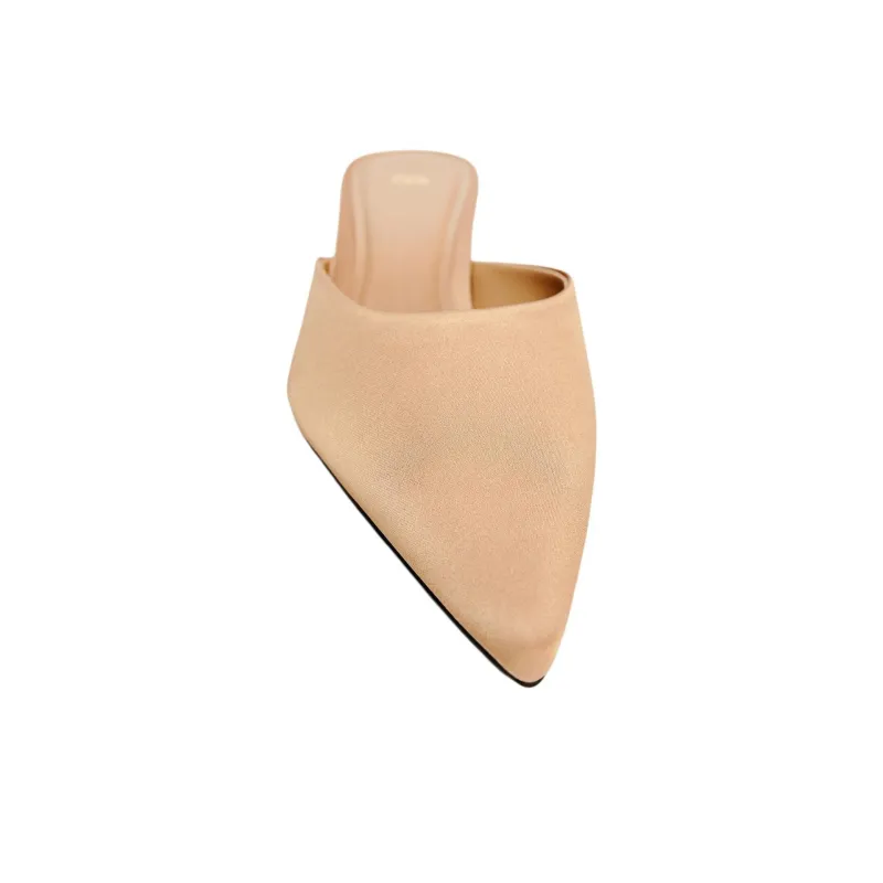 ZARA Abrasion Resistant Closed Toe Slippers Women's Beige-3
