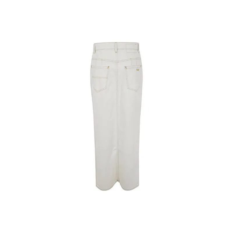 PHILOSOPHY DI LORENZO SERAFINI Front Slit A Line Long Denim Skirt-1