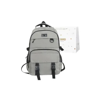 CORE BIRD Nylon Backpack Regular Men's Light Gray/Blue/Dark Gray/Black