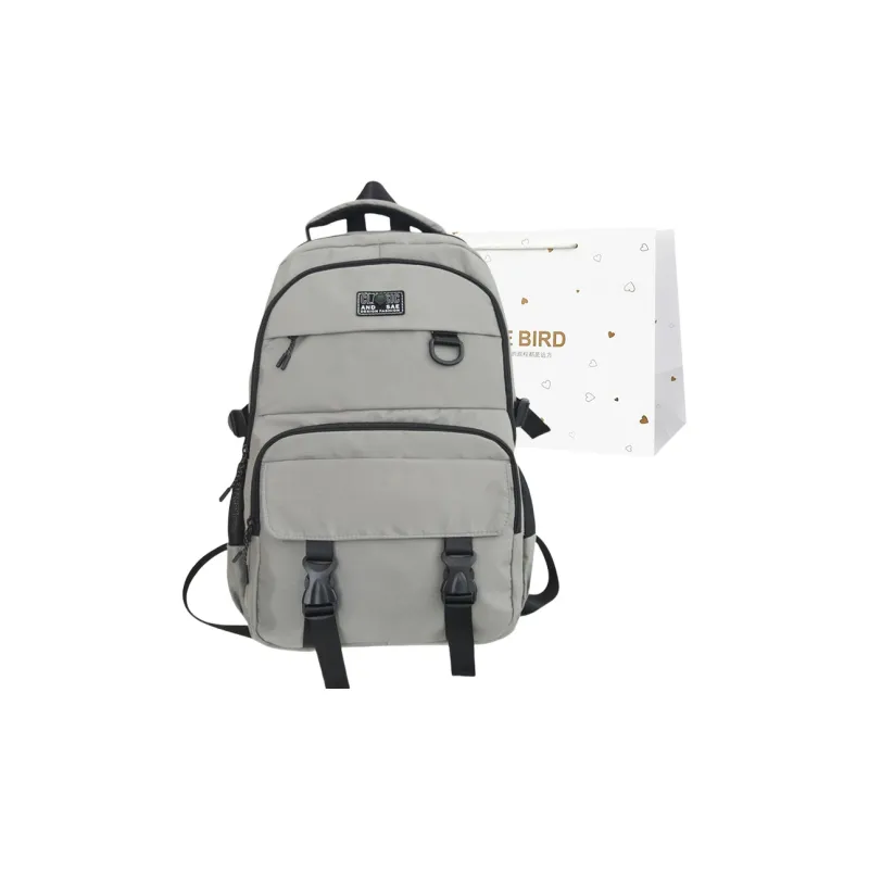 CORE BIRD Nylon Backpack Regular Men's Light Gray/Blue/Dark Gray/Black-0