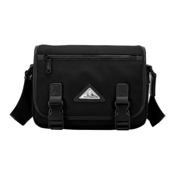 Hush Puppies Fabric With Synthetic Leather Crossbody Bags Shoulder Bags Men's Black Jasper
