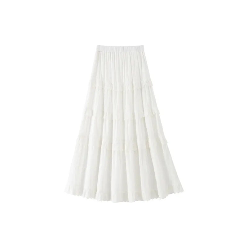 BANANA BABY Casual Long Skirts Women's White-1