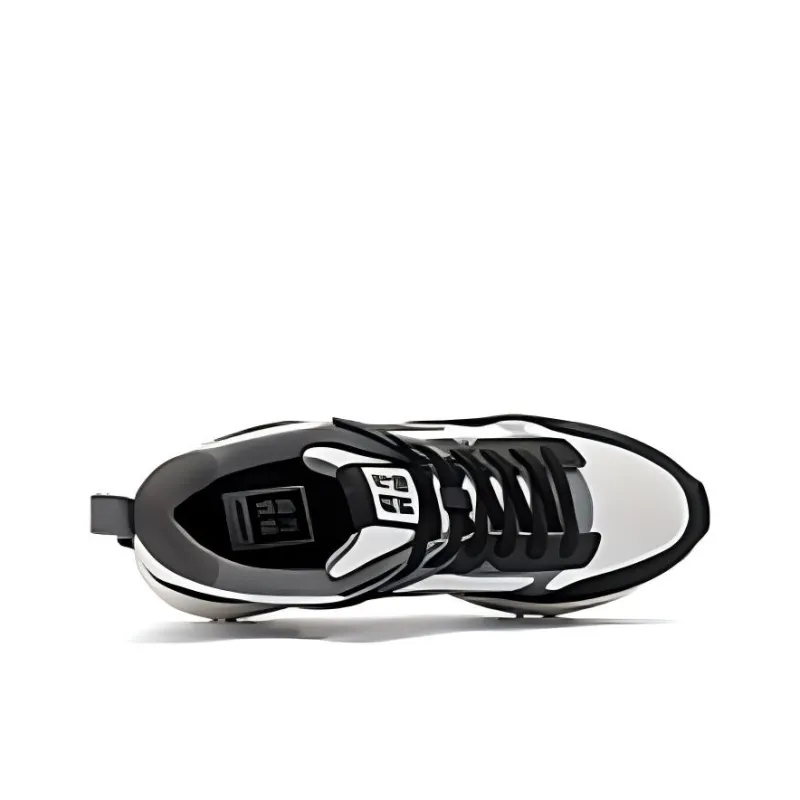 QIAODAN Slip Resistant Breathable Height Increasing Low Top Casual Shoes Men's Birch White/Black-2