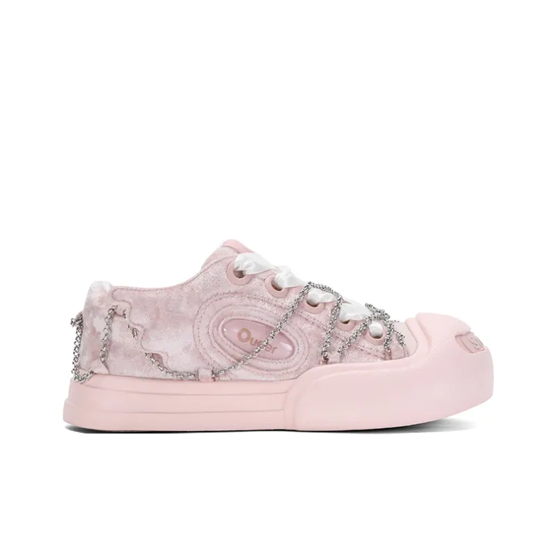 Ouder Smiler Open-Ended Smile Collection Pink Butterfly Dream Low-Top Skateboard Shoes Women's Swallowtail Butterfly-2