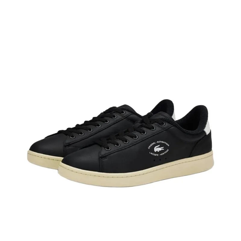 LACOSTE Slip Resistant Low Top Skateboard Shoes Men's Black-3