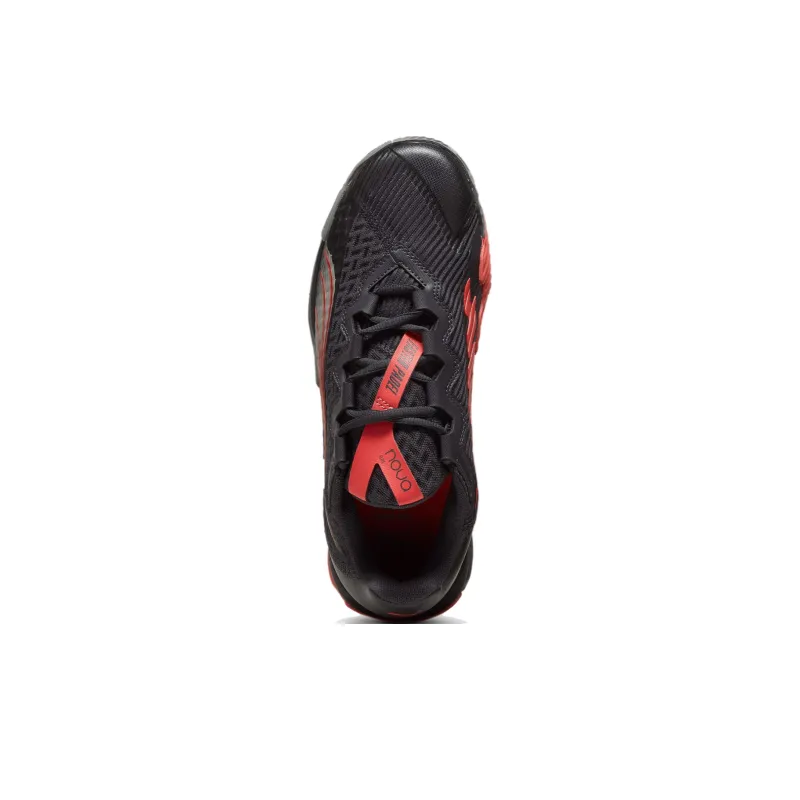 PUMA Nova Slip Resistant, Abrasion Resistant, Breathable, Supportive Low Top Tennis Shoes Men's Black Red-3