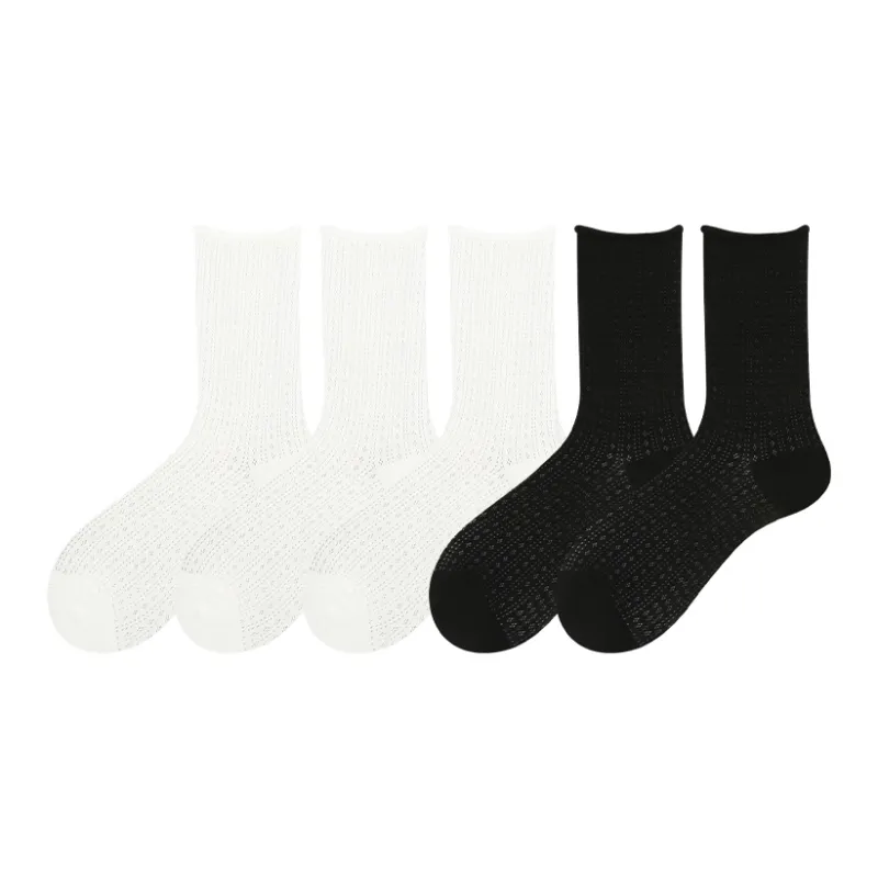 COTTON CHEESE Mid Calf Socks Women's 5 Pack-6