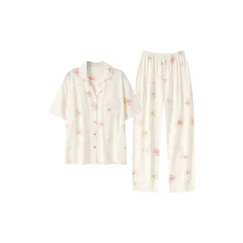 The Story Of The Flower Season Pajama Set Women's White