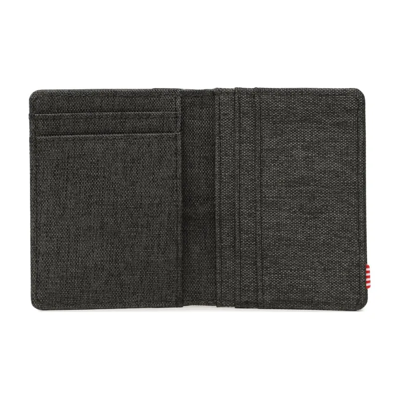 Herschel Faux Leather With Fabric Wallet Men's Gray Black-2