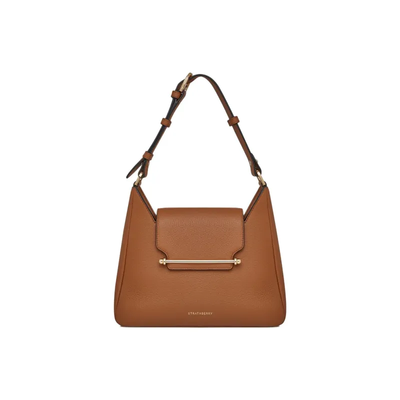Strathberry Grained Calfskin Hobo Bag Handbag Shoulder Bag Women's Tan-0