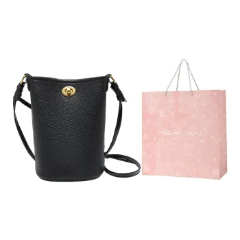 MEXICAN Polyvinyl Chloride Cell Phone Pouch, Crossbody Bag, Bucket Bag Trumpets Women's Midnight Black