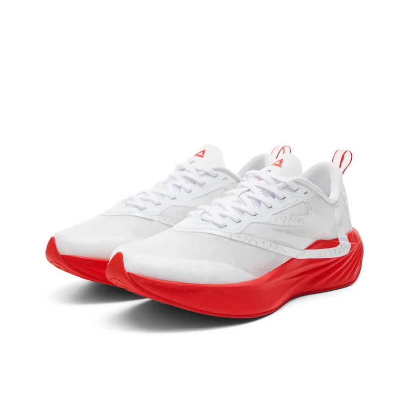 PEAK Cushioning Slip Resistant Abrasion Resistant Rebound Running Shoes Men's White Pique Red-2