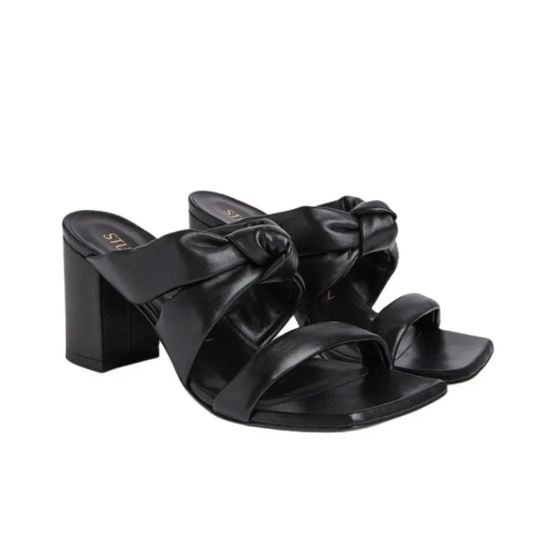 Stuart Weitzman/SW Playa Slide Slippers 7.5cm Women's Black-2