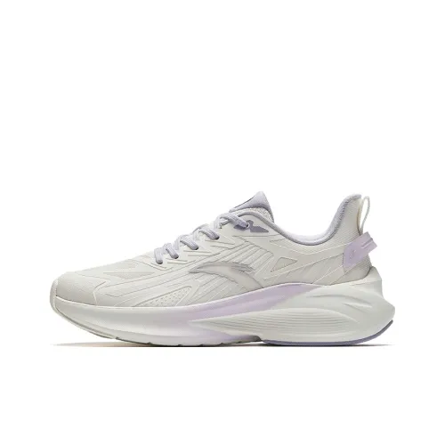 ANTA Stinger 5 Running Shoes Women's Low-Top Ivory White/Light Purple Grey