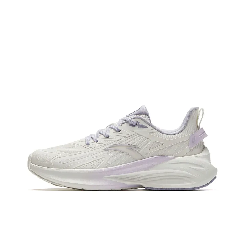 ANTA Stinger 5 Running Shoes Women's Low Top Ivory White/Light Purple Gray-0