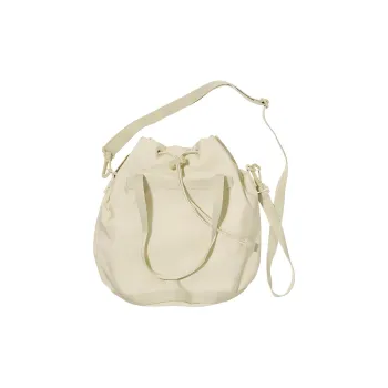 UNIQLO Polyamide Bucket Bag, Shoulder Bag, Crossbody Bag Regular Unisex Light Beige