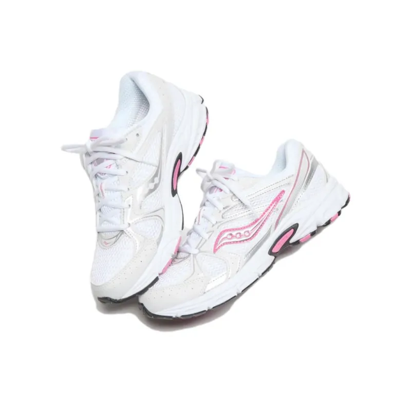 Saucony Ride Millennium Anti Slip Wear Resistant Low Top Casual Running Shoes Women's White Pink-3