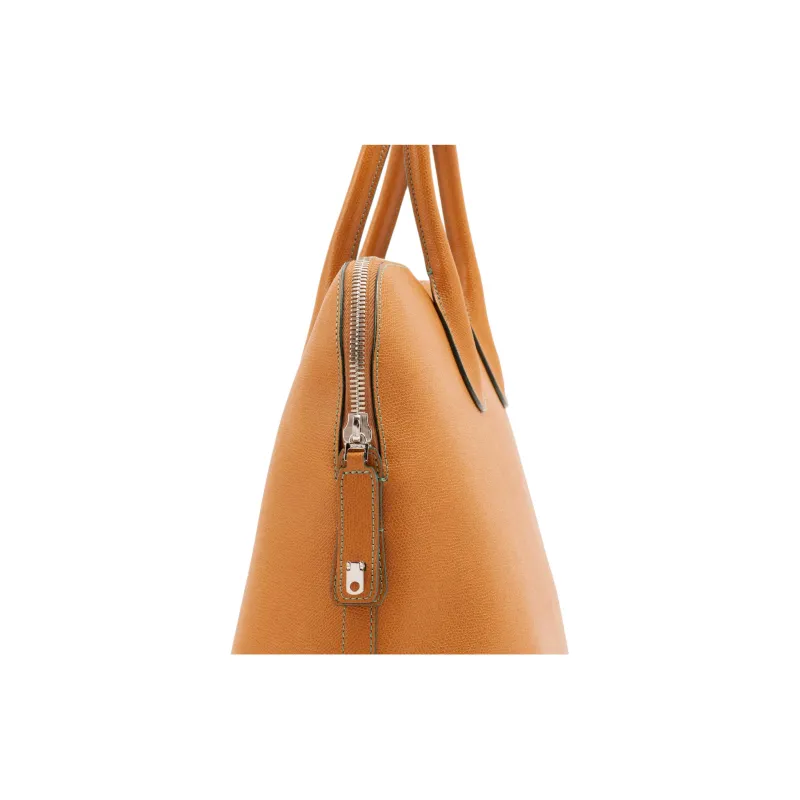 Valextra Soft Calfskin Shoulder Bag, Crossbody Bag, Handbag Tubas Men's Yellow Brown-2