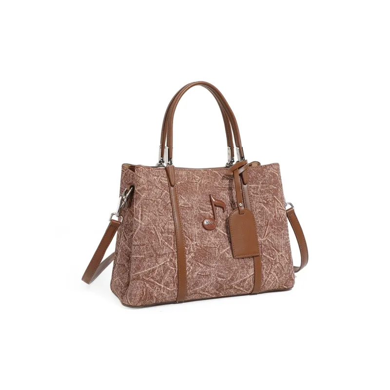 KKA Fabric With PU Handbag Shoulder Bag Crossbody Bag Regular Women's Ink Blue/Khaki/Red Brown-9