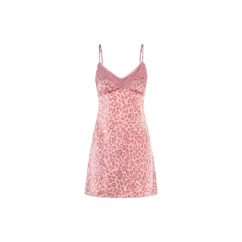 MIIOW Nightgown Women's Pink Leopard Print