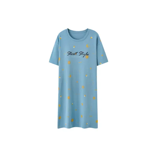 CAIHENGTONG Nightgown Women's Full Moon Smiley Face