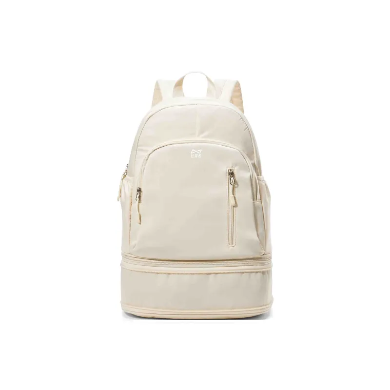QING QI ZHE Fabric Backpack Travel Backpack Backpack Unisex Black Ecru Light Blue-6