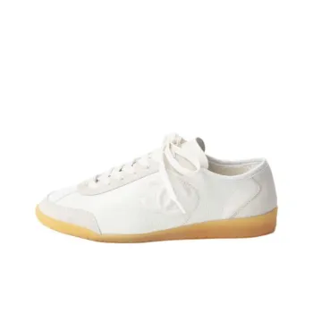 CHANEL 24B Low Top German Army Trainers Casual Shoes Women's White