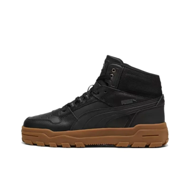 PUMA REBOUND Anti Slip Wear Resistant High Top Casual Shoes Unisex Black-0