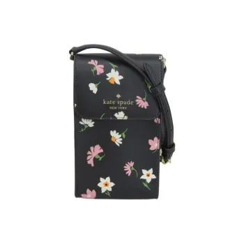 Kate Spade PVC Cell Phone Pouch Crossbody Bag Shoulder Bag Women's Black & Multicolor