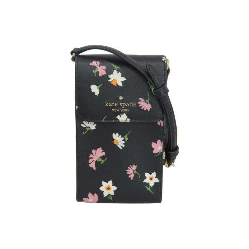 Kate Spade PVC Cell Phone Pouch Crossbody Bag Shoulder Bag Women's Black & Multicolor-0
