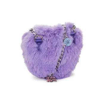 Kipling Polyester Crossbody Bag Regular Women's Pink Purple Fuzzy