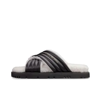 DIOR D-Cross Rubber Sole Slide Slippers Women's Black White