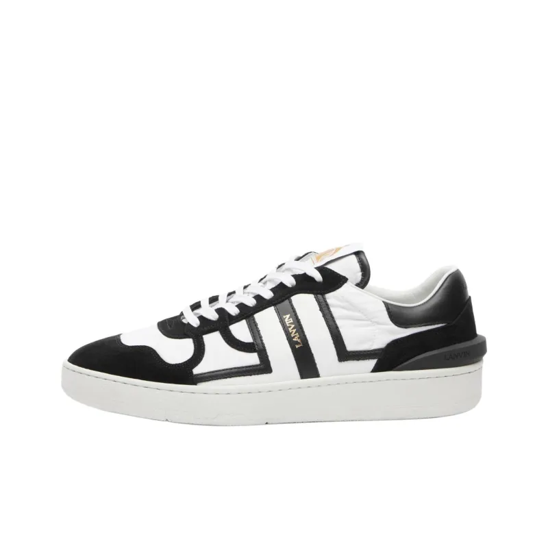 Lanvin Clay Low Top Skateboard Shoes Men's Black White-0
