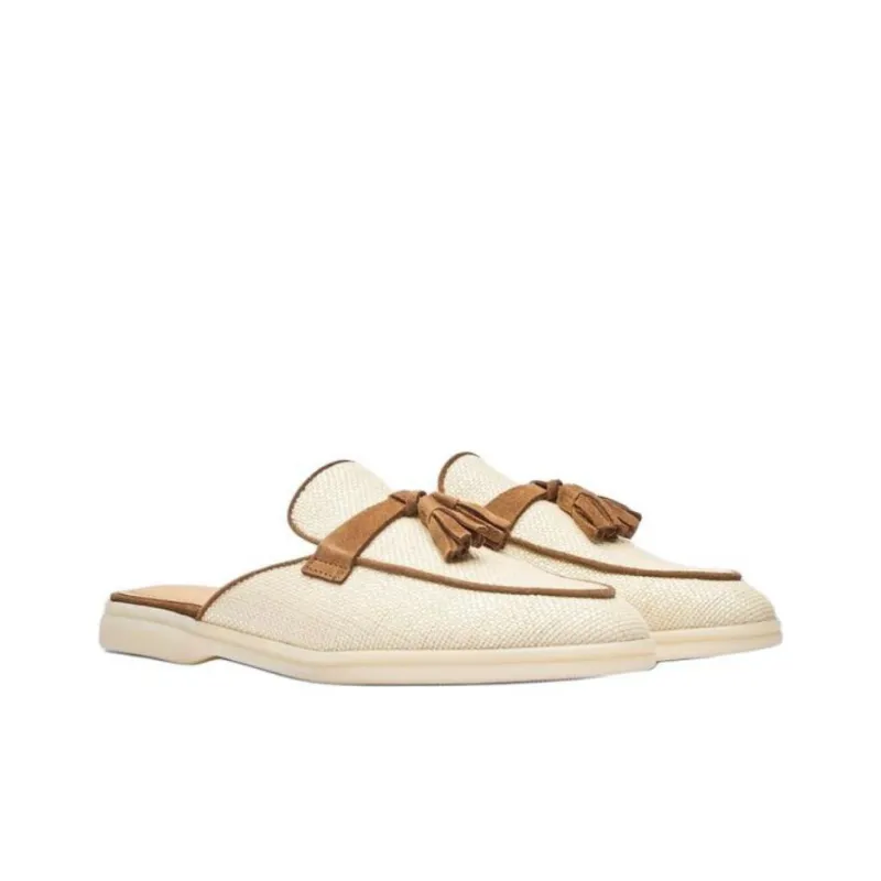 SCAROSSO Lucrezia Tassel Raffia Mules Women's-2