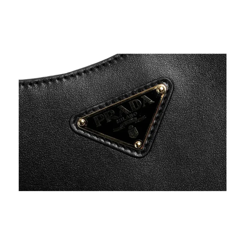 PRADA Cleo Calfskin Handbag Shoulder Bag Women's Black-8
