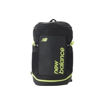 New Balance Synthetic Leather Backpack Unisex Black & Highlighter