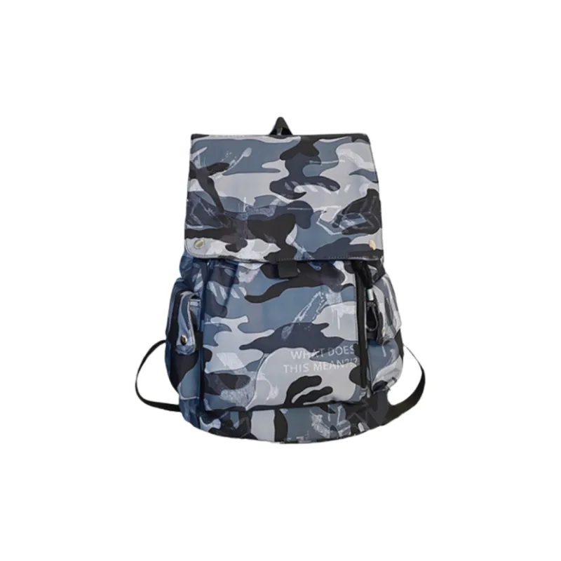 ERANGBEAR Nylon Backpack Regular Unisex Black/White/Camouflage Gray/Gray-22