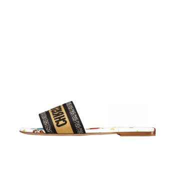 DIOR Dway Slide Slippers Women's Black White Yellow