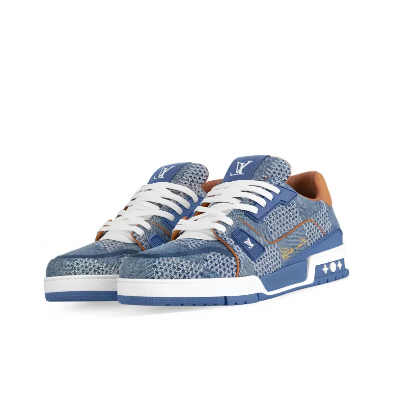 LOUIS VUITTON Lv Trainer Blue Damier 3D Denim-2