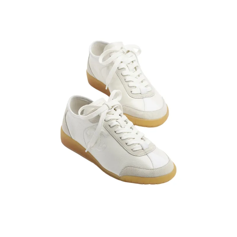 CHANEL 24B Low Top German Army Trainers Casual Shoes Women's White-2